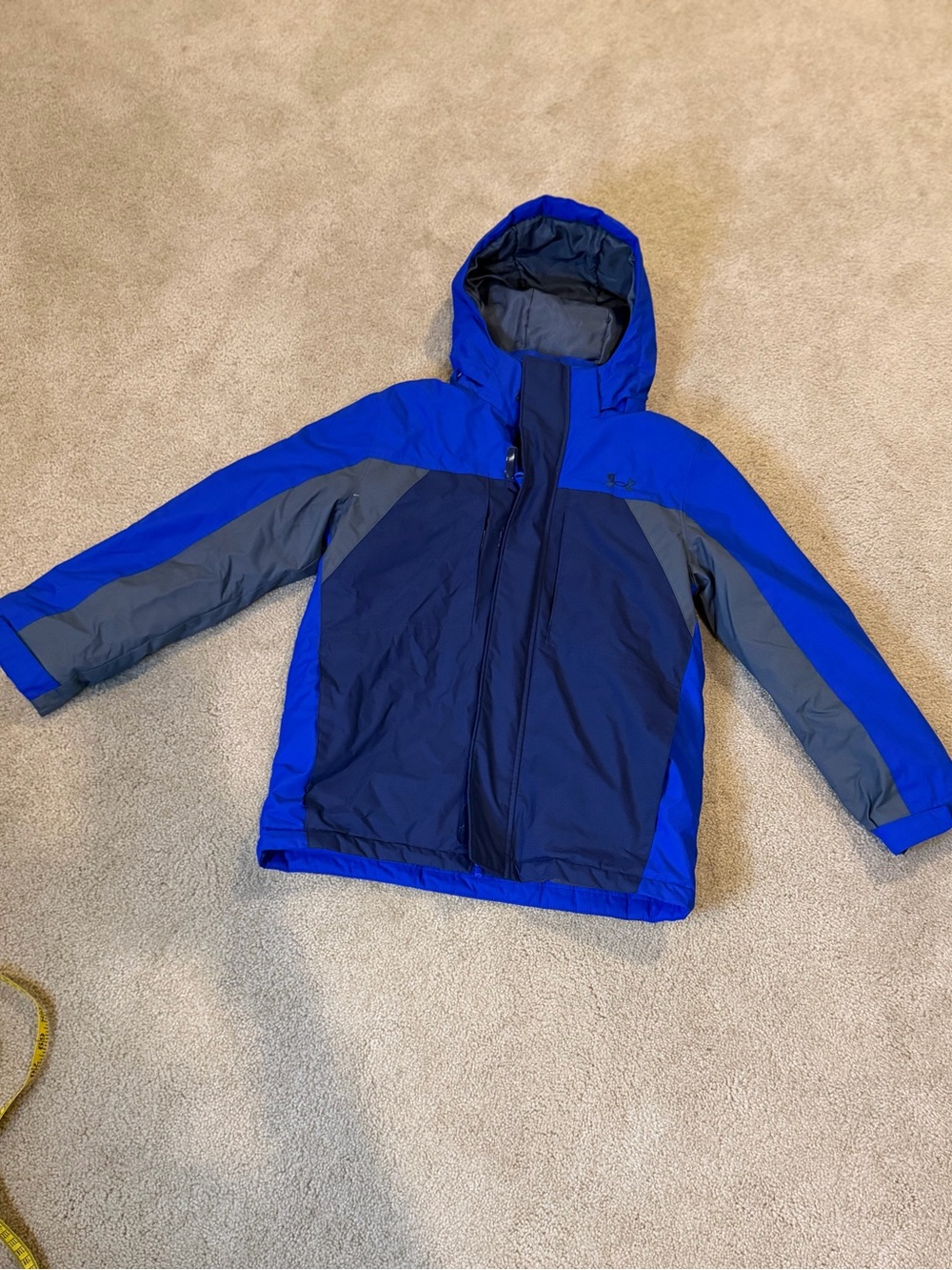 Under Armour Youth Medium Blue/Gray Insulated Hooded Jacket Winter Ski
